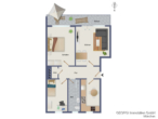 Grundriss - Prinzregentenstraße: 3-Zimmer-Wohnung hochwertig renoviert