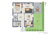 Grundriss Erdgeschoss - Charmante 3-Zimmer-Wohnung mit Terrasse & Garten in ruhiger, zentraler Lage