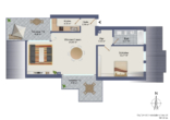 Grundriss - Dachgeschoss-Feeling mit Stil: 2-Zimmer-Wohnung mit Galerie & 2 Terrassen